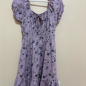 SO Lavender Floral Tie-Front Sundress size (6/7)
